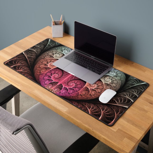 Heartbeat, Abstract Surreal Fantasy Fractal Art Desk Mat (Office 2)
