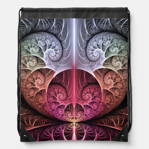 Heartbeat Abstract Surreal Fantasy Fractal Art Drawstring Bag