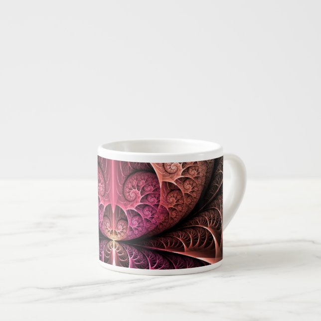 Heartbeat, Abstract Surreal Fantasy Fractal Art Espresso Cup (Front Right)