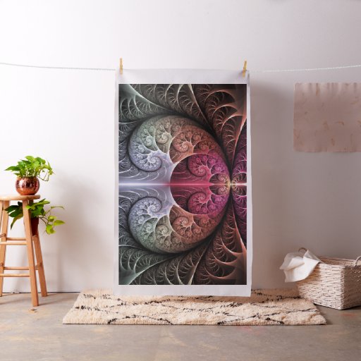 Heartbeat, Abstract Surreal Fantasy Fractal Art Fabric