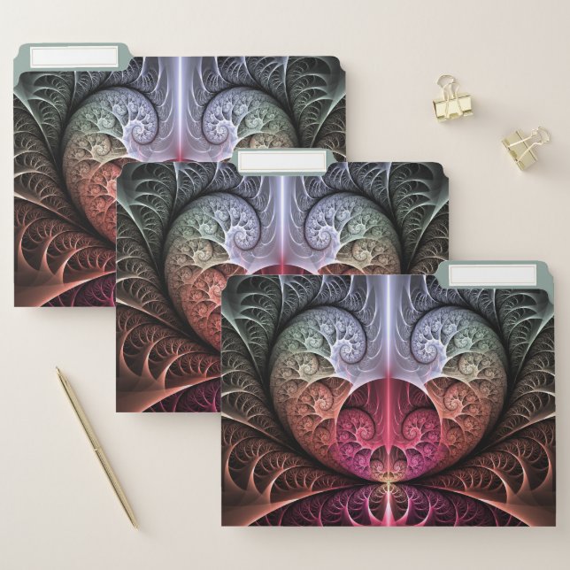 Heartbeat, Abstract Surreal Fantasy Fractal Art File Folder (Set)
