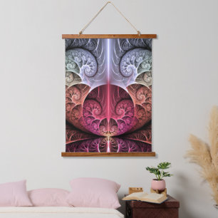 Heartbeat, Abstract Surreal Fantasy Fractal Art Hanging Tapestry