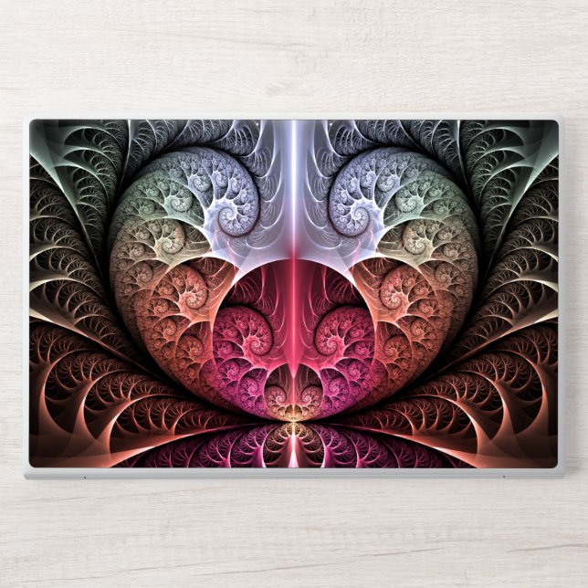 Heartbeat, Abstract Surreal Fantasy Fractal Art HP Laptop Skin (Front)