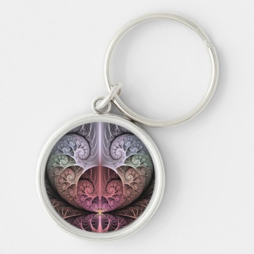 Heartbeat Abstract Surreal Fantasy Fractal Art Keychain