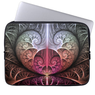 Heartbeat, Abstract Surreal Fantasy Fractal Art Laptop Sleeve