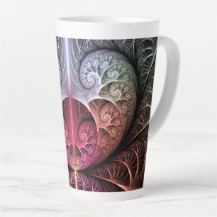 Heartbeat, Abstract Surreal Fantasy Fractal Art Latte Mug