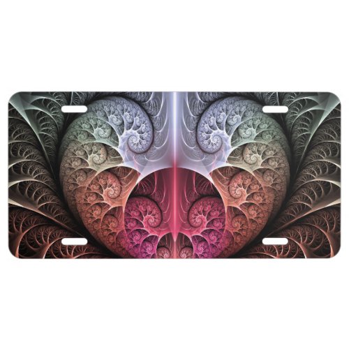 Heartbeat Abstract Surreal Fantasy Fractal Art License Plate