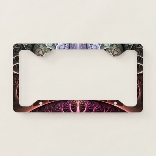 Heartbeat Abstract Surreal Fantasy Fractal Art License Plate Frame