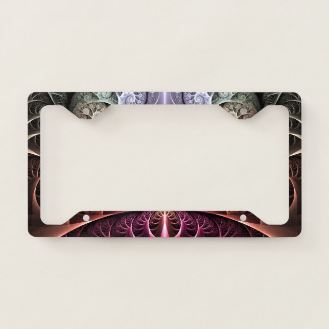 Heartbeat, Abstract Surreal Fantasy Fractal Art License Plate Frame (Front)