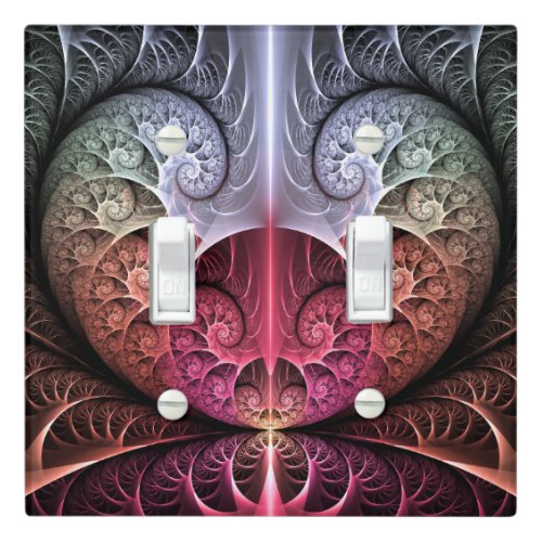 Heartbeat Abstract Surreal Fantasy Fractal Art Light Switch Cover
