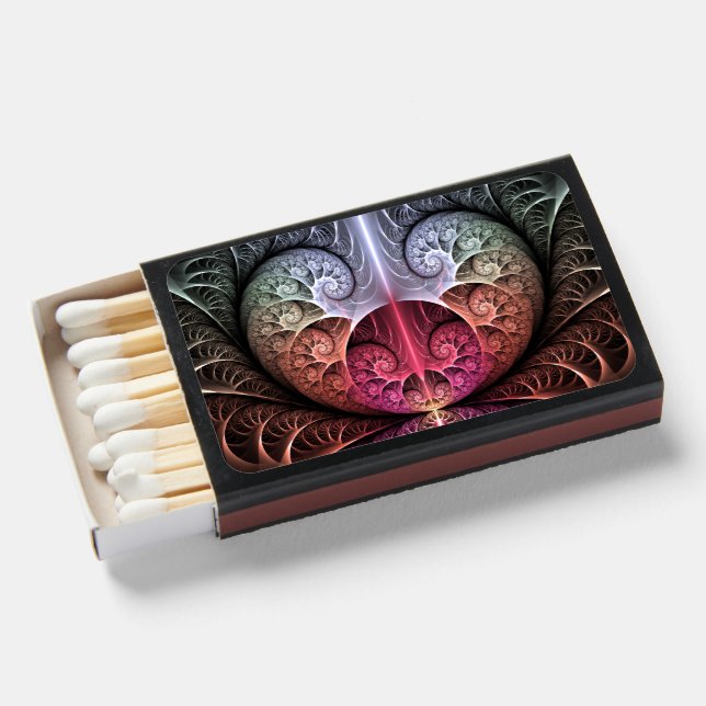 Heartbeat, Abstract Surreal Fantasy Fractal Art Matchboxes (Front Open)