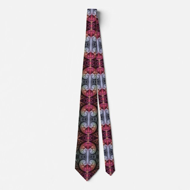 Heartbeat, Abstract Surreal Fantasy Fractal Art Neck Tie (Front)