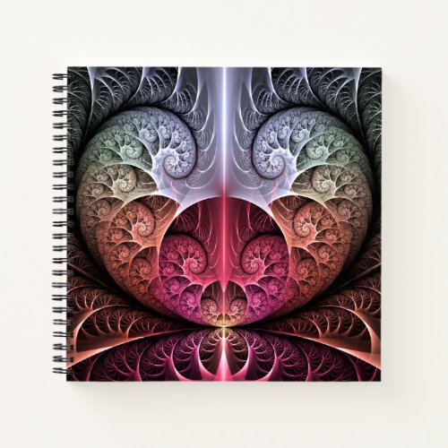 Heartbeat Abstract Surreal Fantasy Fractal Art Notebook