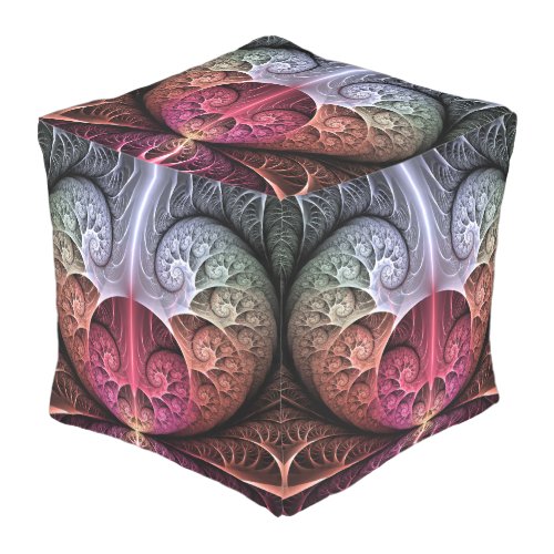 Heartbeat Abstract Surreal Fantasy Fractal Art Outdoor Pouf