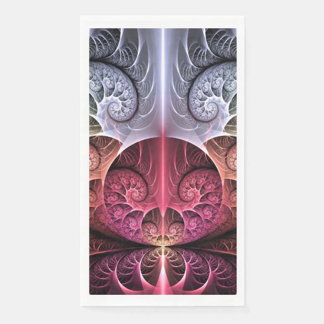 Heartbeat, Abstract Surreal Fantasy Fractal Art Paper Guest Towels (Front)