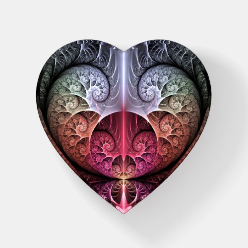Heartbeat Abstract Surreal Fantasy Fractal Art Paperweight