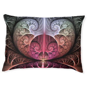 Heartbeat, Abstract Surreal Fantasy Fractal Art Pet Bed