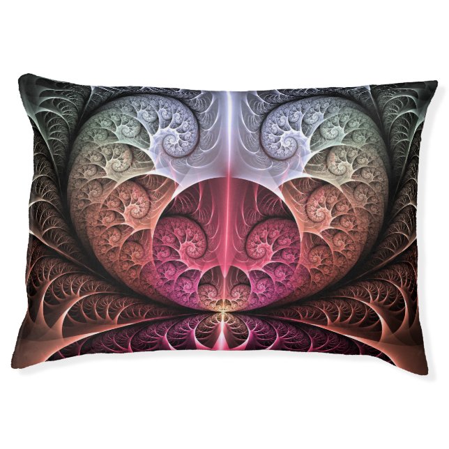 Heartbeat, Abstract Surreal Fantasy Fractal Art Pet Bed (Front)