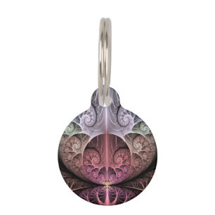 Heartbeat, Abstract Surreal Fantasy Fractal Art Pet ID Tag