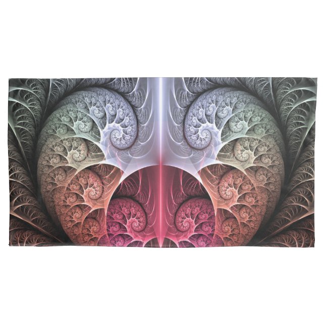 Heartbeat, Abstract Surreal Fantasy Fractal Art Pillow Case (Front)