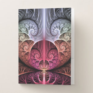 Heartbeat, Abstract Surreal Fantasy Fractal Art Pocket Folder