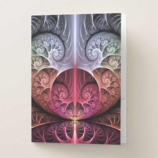 Heartbeat, Abstract Surreal Fantasy Fractal Art Pocket Folder (Front)
