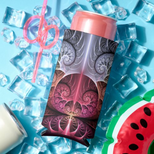 Heartbeat Abstract Surreal Fantasy Fractal Art Seltzer Can Cooler