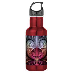 Heartbeat, Abstract Surreal Fantasy Fractal Art Stainless Steel Water Bottle