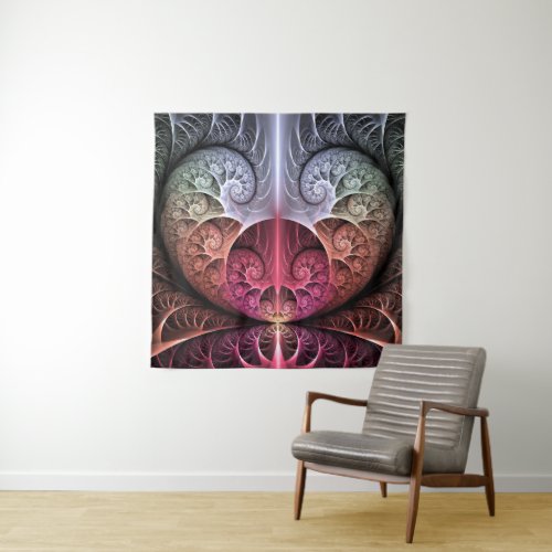 Heartbeat Abstract Surreal Fantasy Fractal Art Tapestry