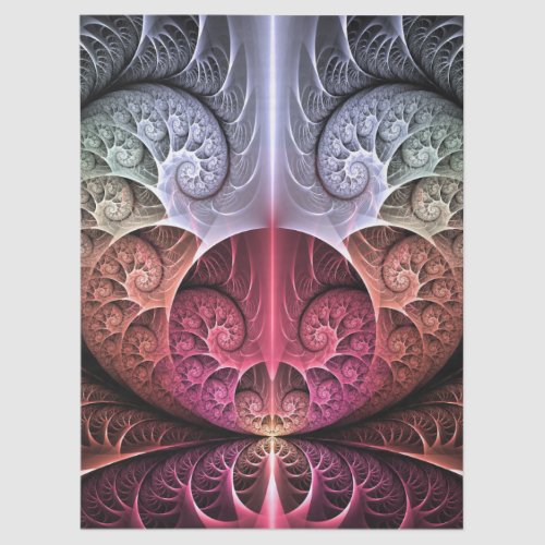 Heartbeat, Abstract Surreal Fantasy Fractal Art Tissue Paper