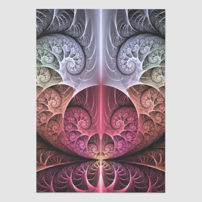 Heartbeat, Abstract Surreal Fantasy Fractal Art Tissue Paper (Front)