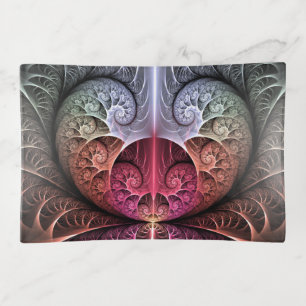 Heartbeat, Abstract Surreal Fantasy Fractal Art Trinket Tray