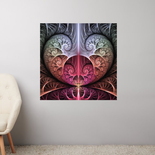 Heartbeat, Abstract Surreal Fantasy Fractal Art Wall Decal (Living Room 2)