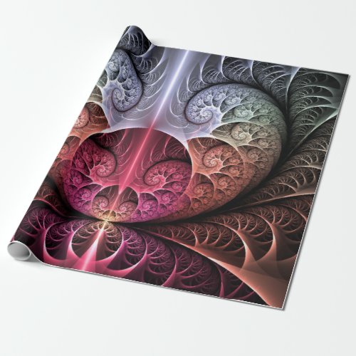 Heartbeat Abstract Surreal Fantasy Fractal Art Wrapping Paper