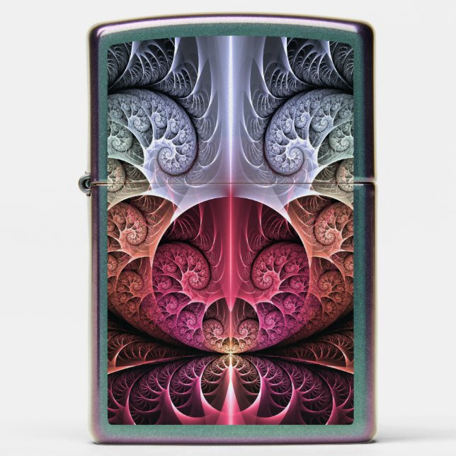 Heartbeat, Abstract Surreal Fantasy Fractal Art Zippo Lighter (Front)
