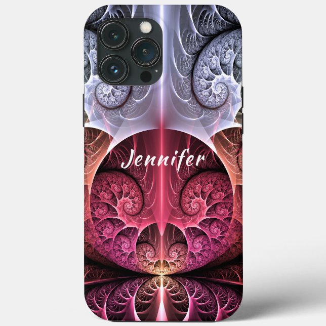 Heartbeat, Abstract Surreal Fantasy Fractal Name Case-Mate iPhone Case (Back)