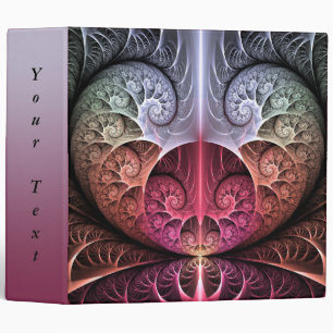 Heartbeat, Abstract Surreal Fantasy Fractal Text 3 Ring Binder