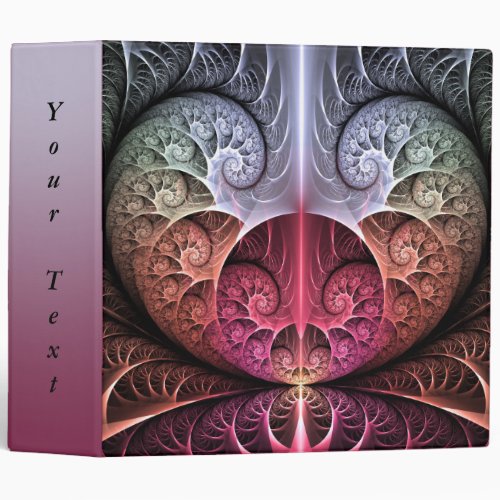 Heartbeat Abstract Surreal Fantasy Fractal Text 3 Ring Binder