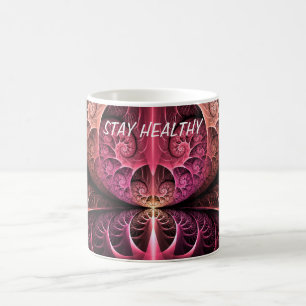 Heartbeat, Abstract Surreal Fantasy Fractal Text Coffee Mug
