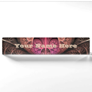 Heartbeat, Abstract Surreal Fantasy Fractal Title Desk Name Plate