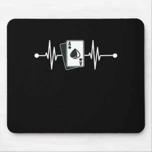 Heartbeat Ace Spades Cards Casino Player Poker Gam Mouse Pad
