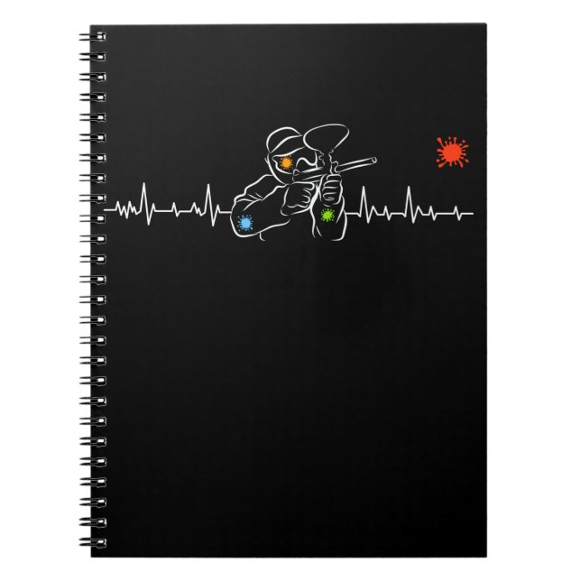 Heartbeat Airsoft Player Colorful Paintball Notebook (Front)