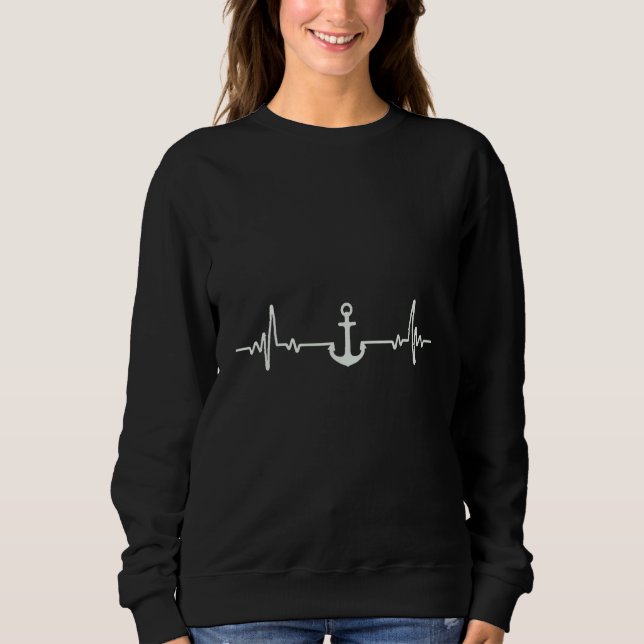 Heartbeat Anchor North Maritime North Sea North Ge Sweatshirt (Front)