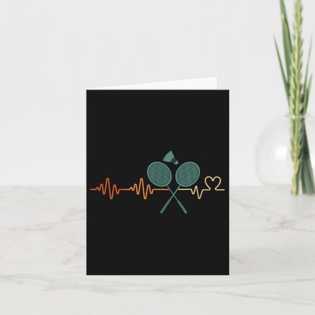 Heartbeat Badminton Shuttle Racket Retro Player Gi Card (Front)