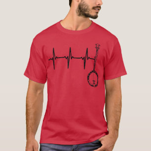 Heartbeat Banjo Is Life Retro Vintage Bluegrass Mu T-Shirt