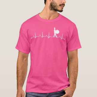 Heartbeat Bass Drum Ecg For Marching Band Mom Dad T-Shirt