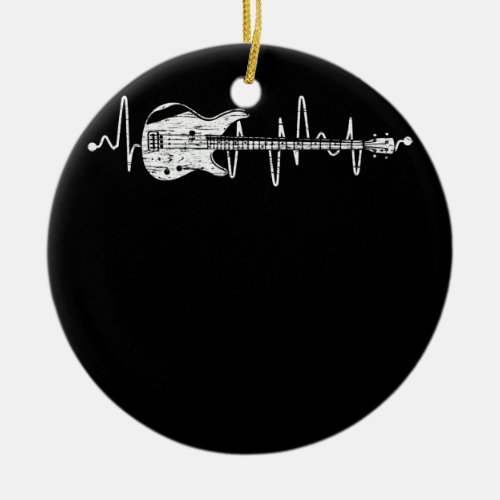 Heartbeat Bass Guitar Bass Player Bassist Ceramic Ornament