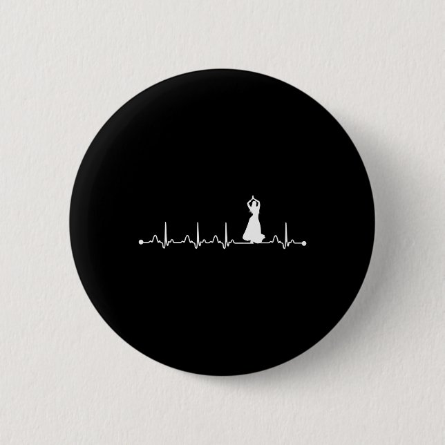 Heartbeat Belly Dancing Ekg Lover  Button (Front)