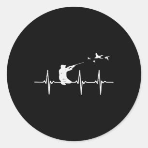 Heartbeat Bird Shooting Hunting Duck Goose Hunter Classic Round Sticker
