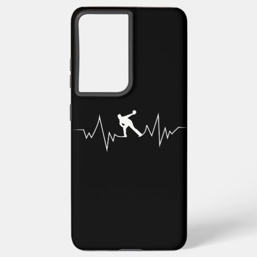 Heartbeat Bowling design Cool Gift For Bowlers Samsung Galaxy S21 Ultra Case